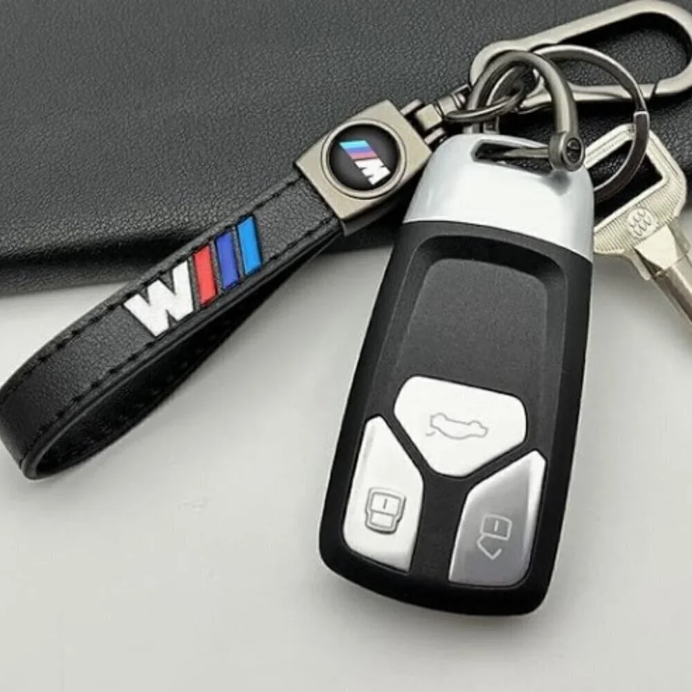 GENUINE LEATHER CAR FOB KEYS RING